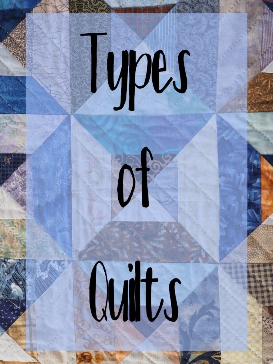 While most people recognize the word quilt, they don't realize how many different types of quilts there really are.  Here is a list of them.