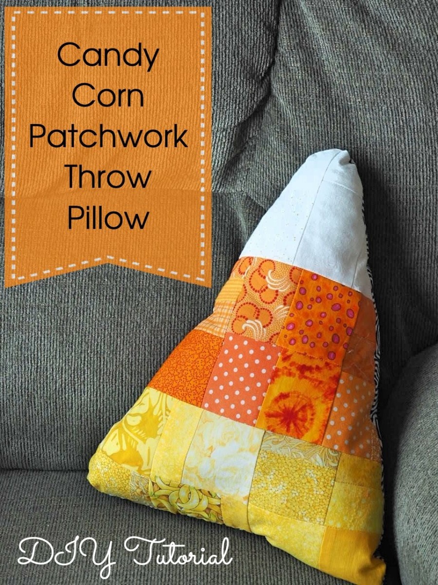 This candy corn patchwork pillow was made with fabric scraps left over from quilting projects. The tutorial is easy to follow.