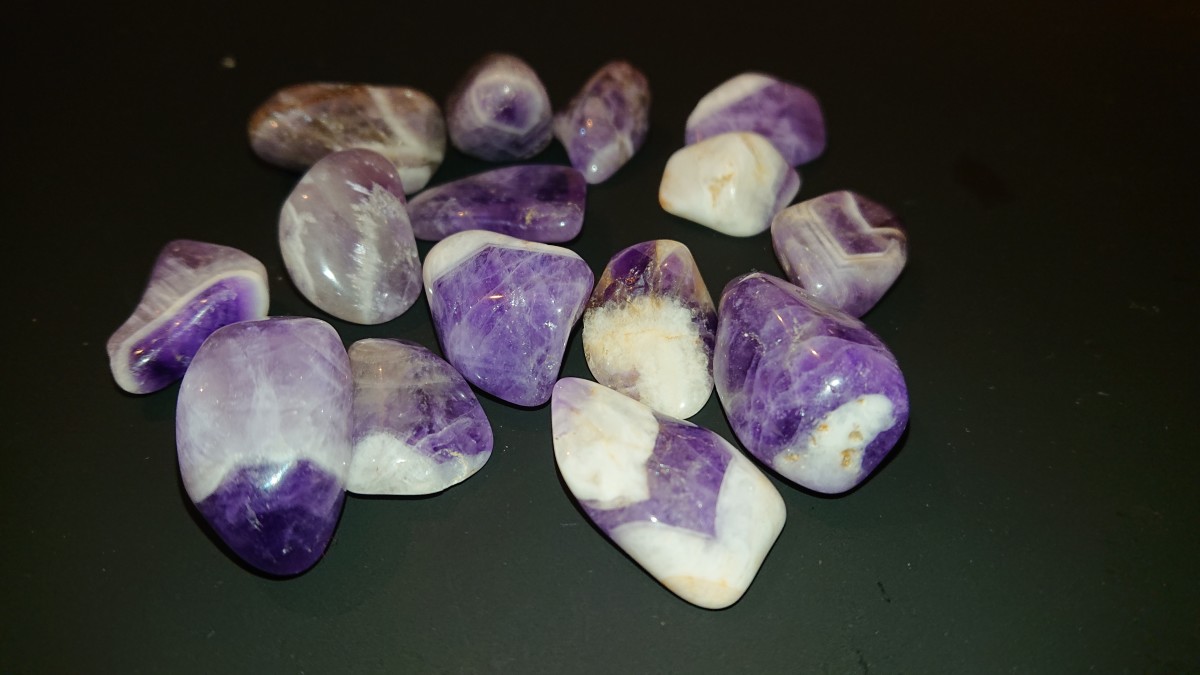 Chevron anethyst is a combination of quartz and amethyst.