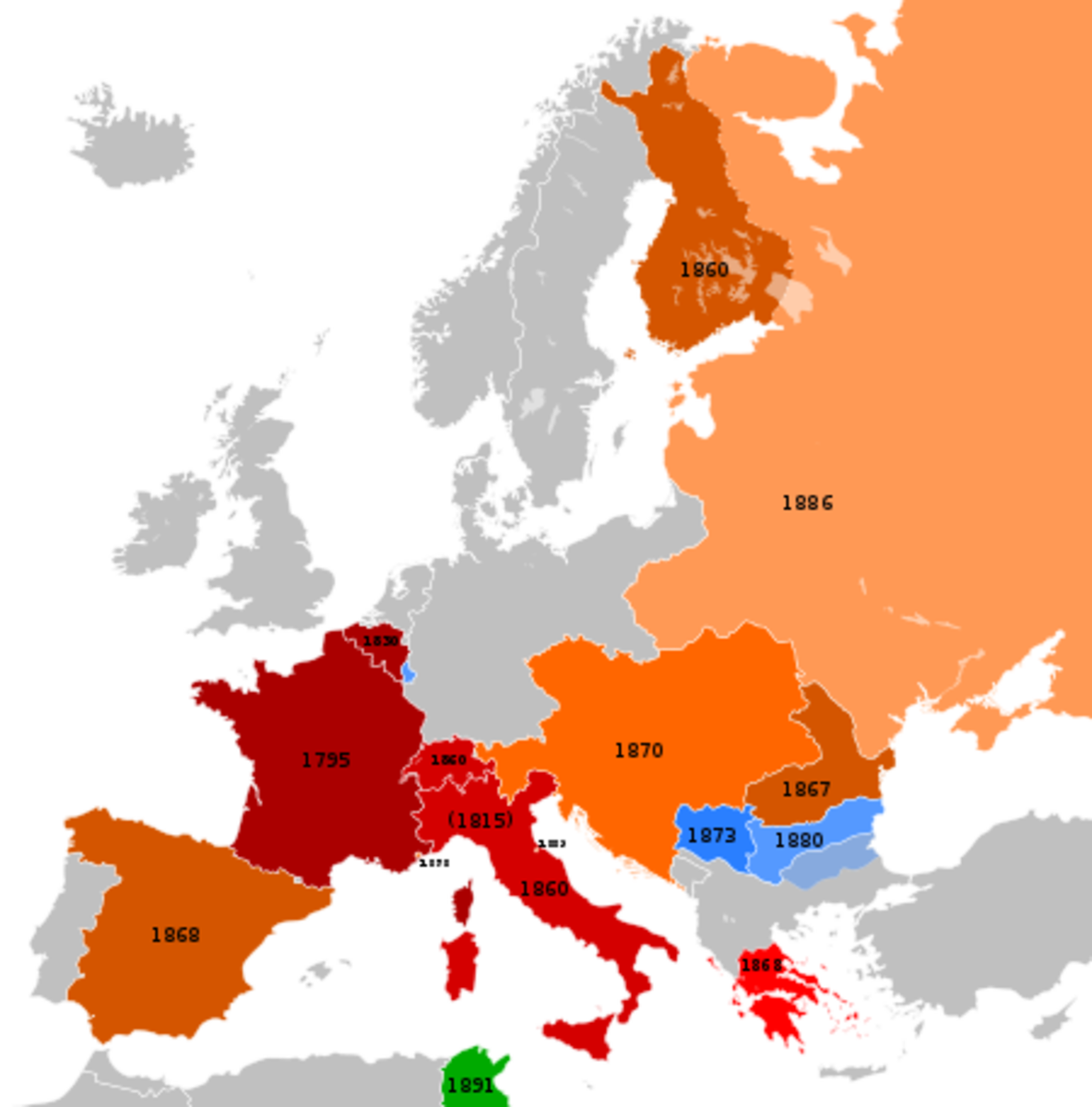 The European Member States of the Latin Monetary Union