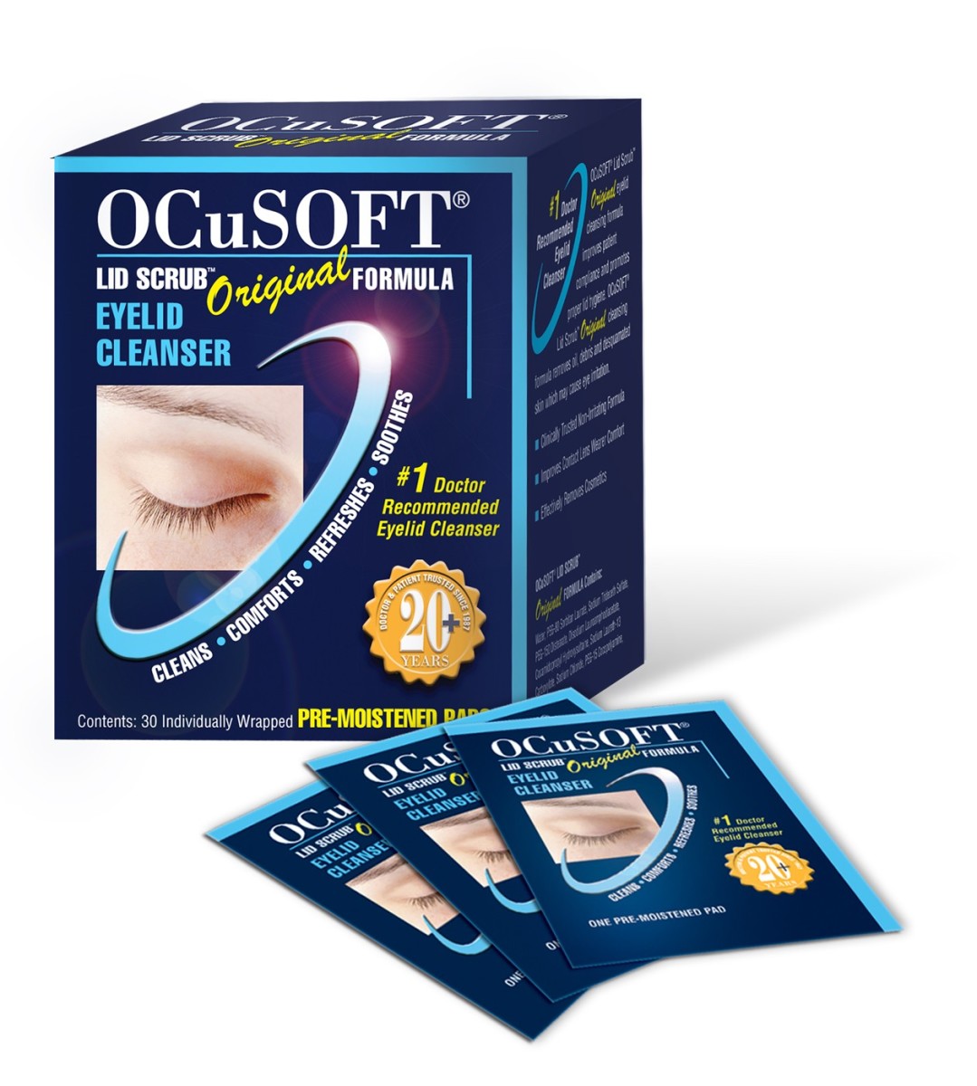 Ocusoft makes an excellent medicated pad for scrubbing the lids. They're easy to use as well, just wet and scrub!