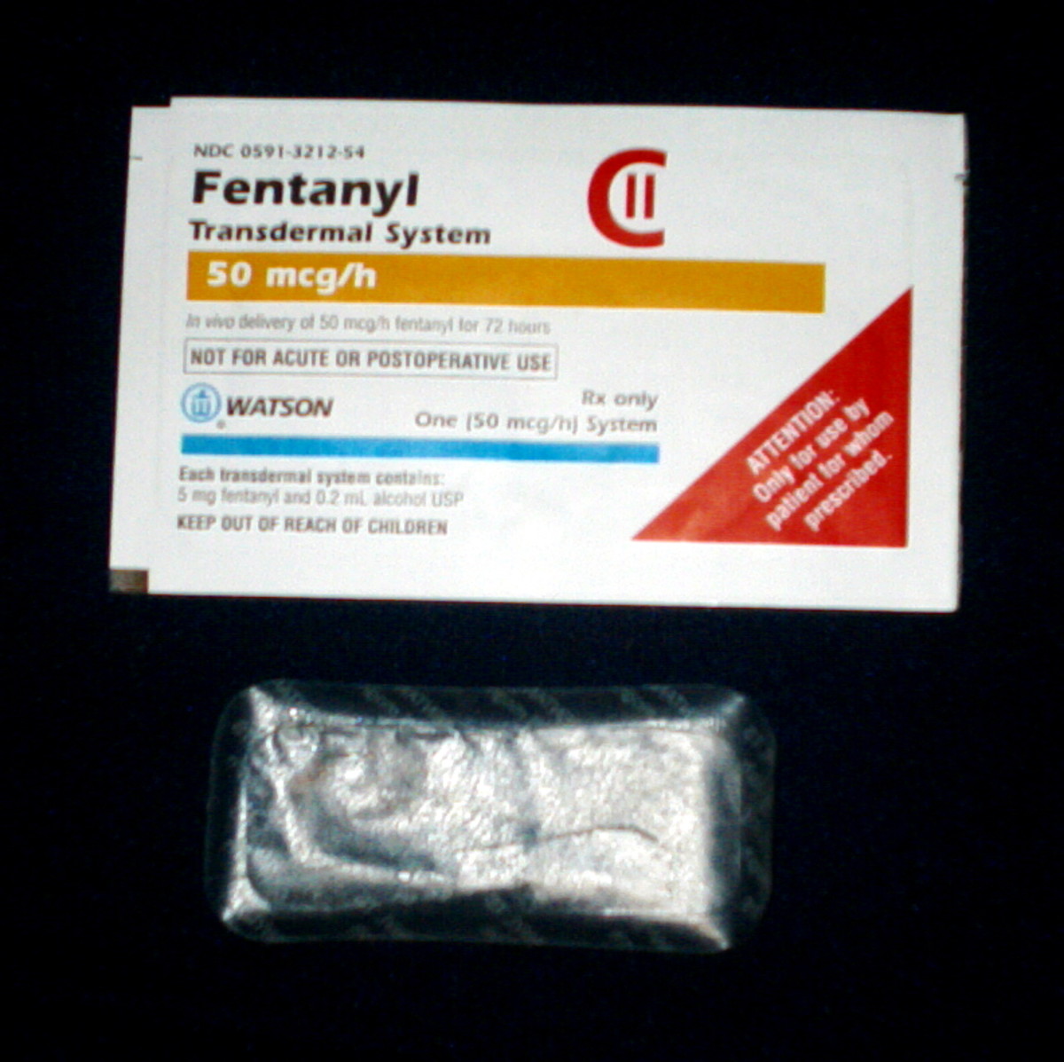 Fentanyl transdermal system patches contain large amounts of fentanyl that are meant to slowly be absorbed through the skin. Abusers of the drug open the patches to get the fentanyl, often with fatal consequences.