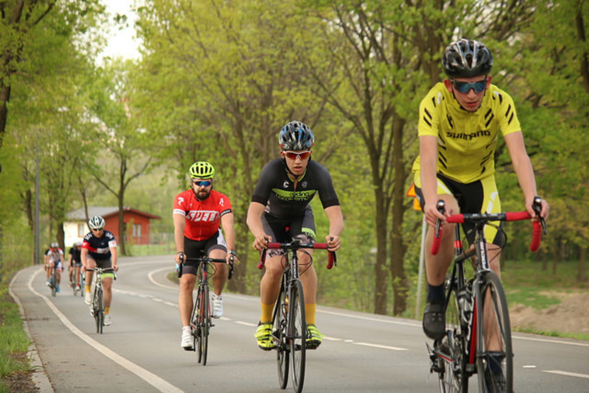 A group of cyclists.