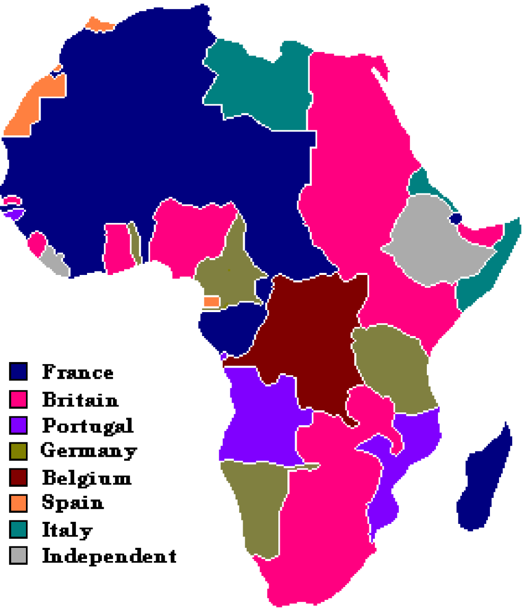 Africa divided into colonies