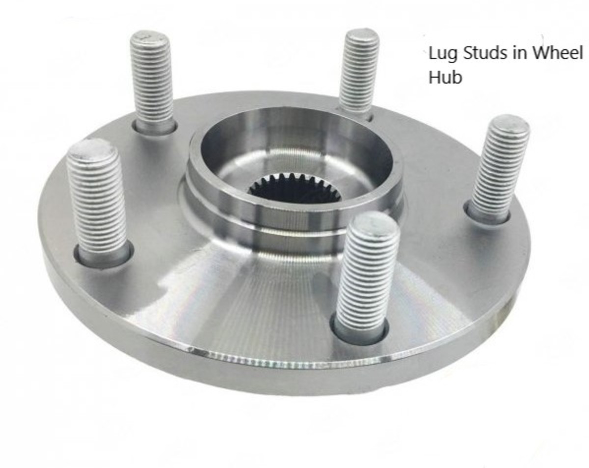 Wheel hub with protruding lug studs