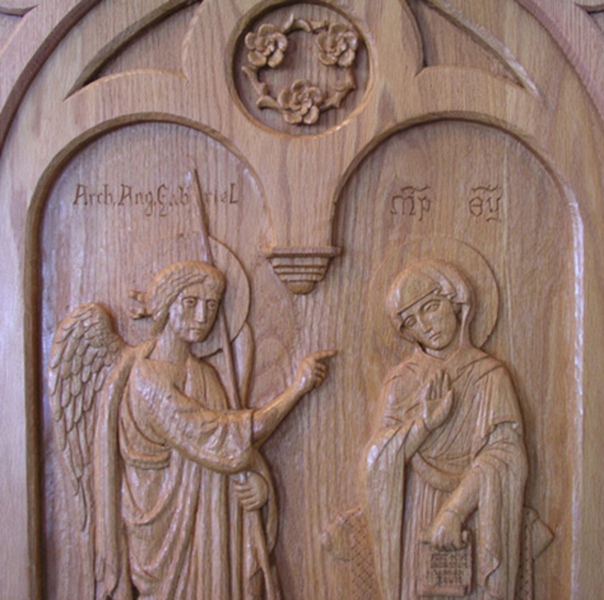 The Annunciation, red oak