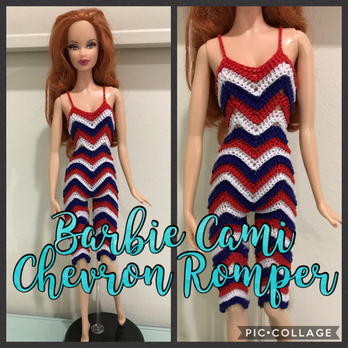 Crochet a Barbie Cami Chevron Romper: Free Pattern