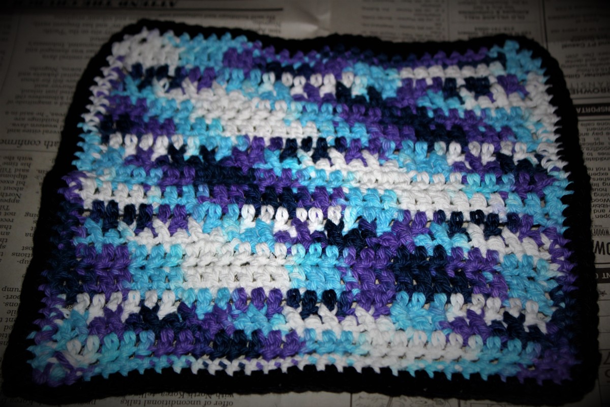 Learn how to crochet your own washcloth like the one pictured here.