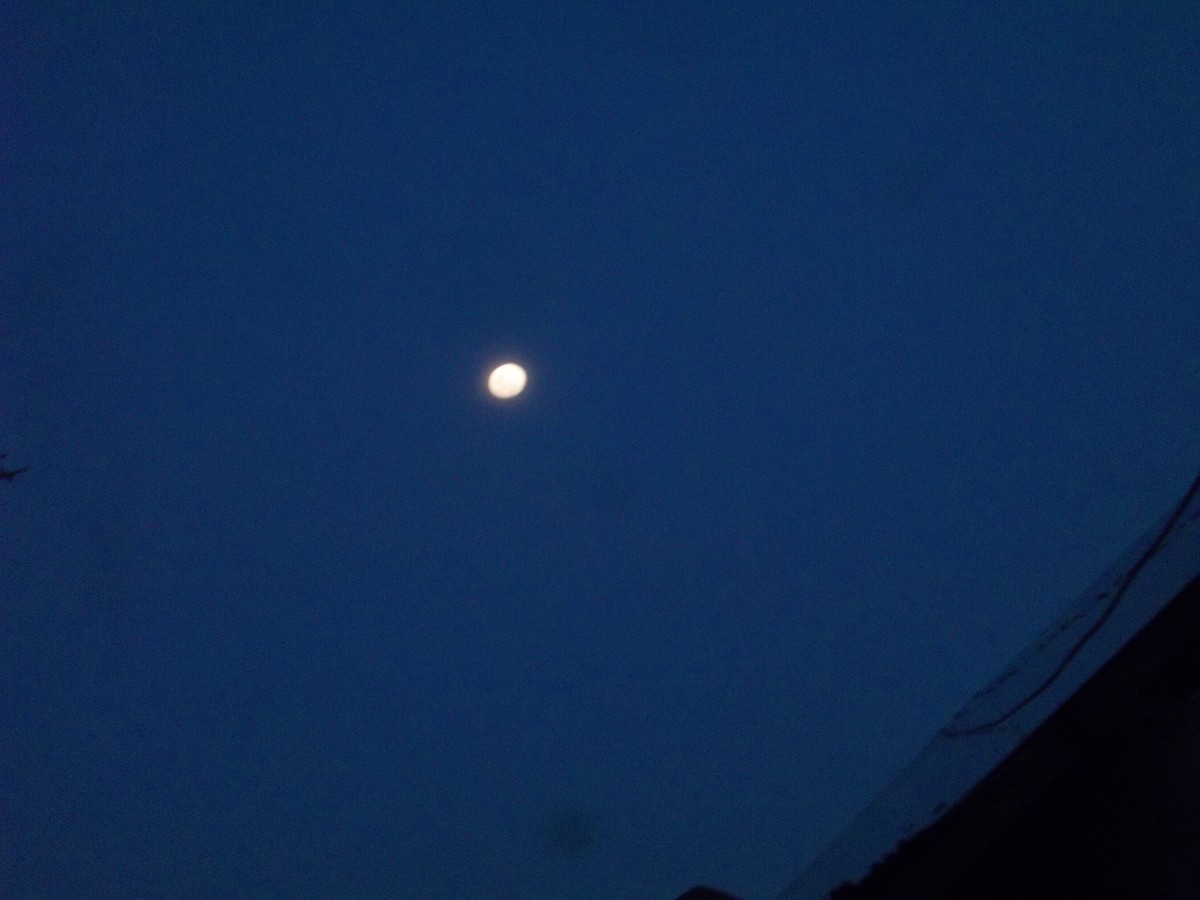 The Moon Hung in the Night Sky Is Luminous