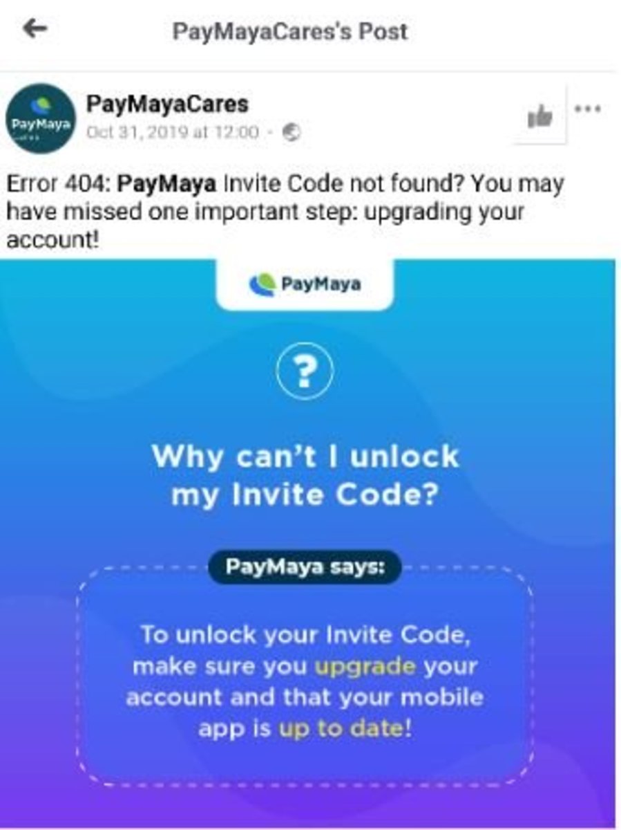 PayMayaCares频道错误及解决方案截图