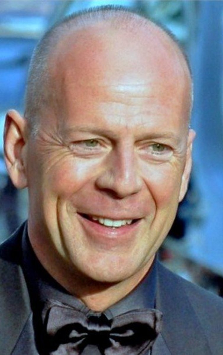 Bruce Willis looks great without hair.