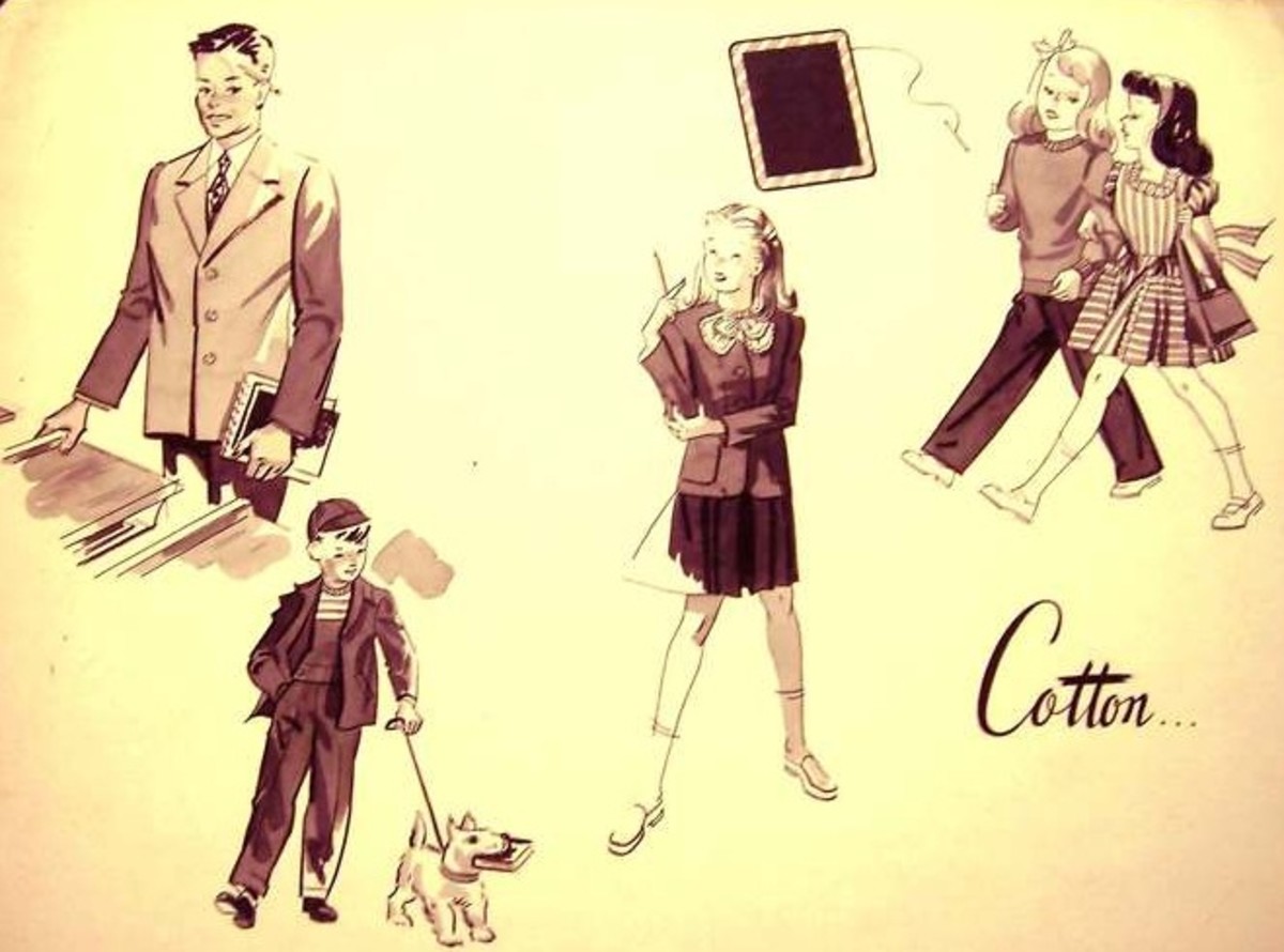 Vintage children's clothing style illustrations.
