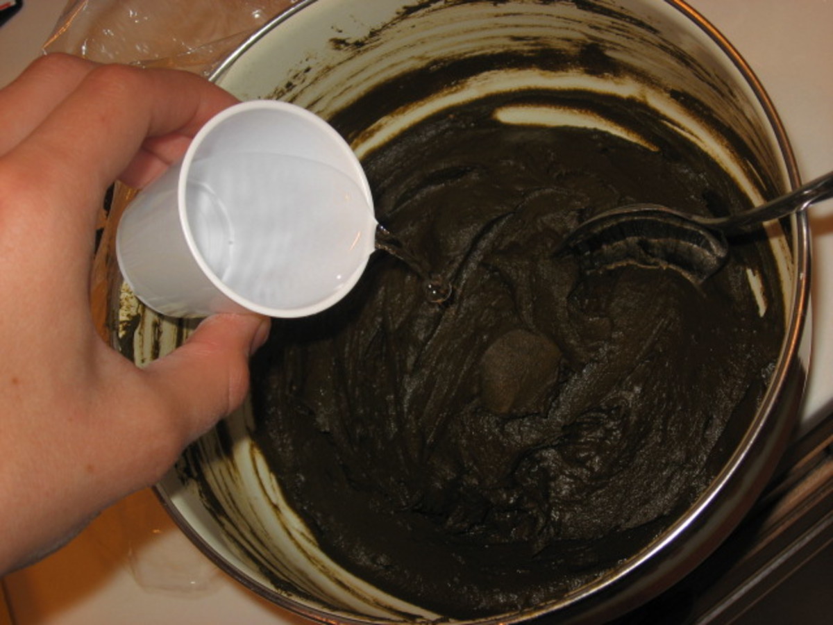 Add water until the mixture is a yogurt consistency.