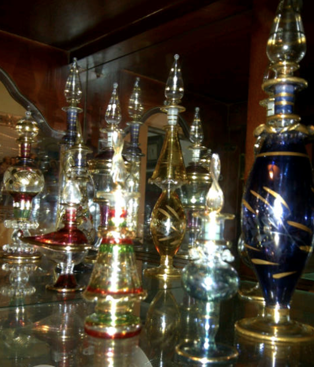 My pretty collection of Egyptian perfume bottles