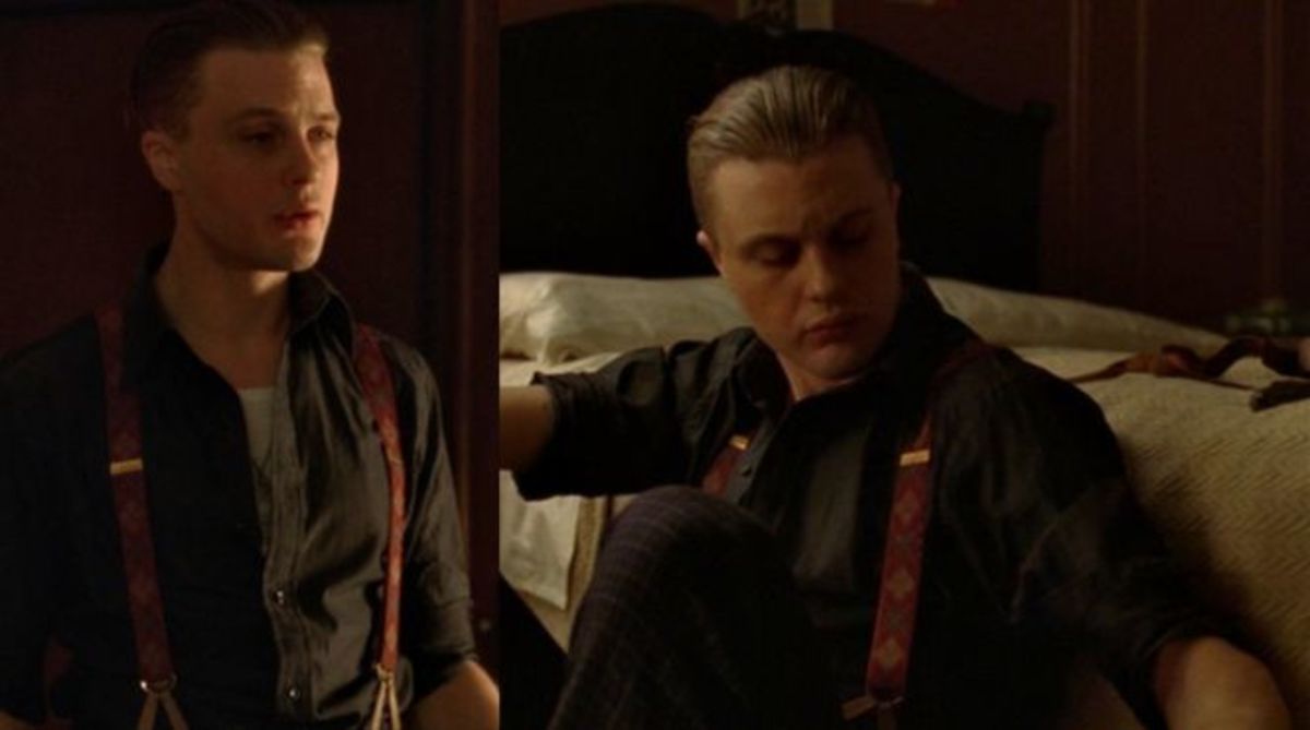 Suspenders are often worn in the show.