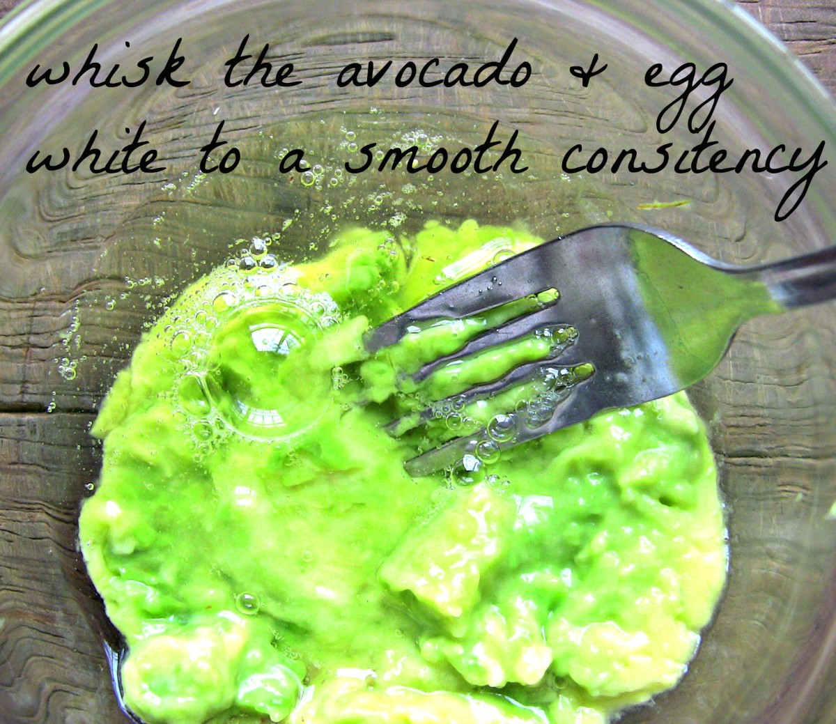 All you need is a fork to whip up this moisturizing and firming avocado egg white face mask.