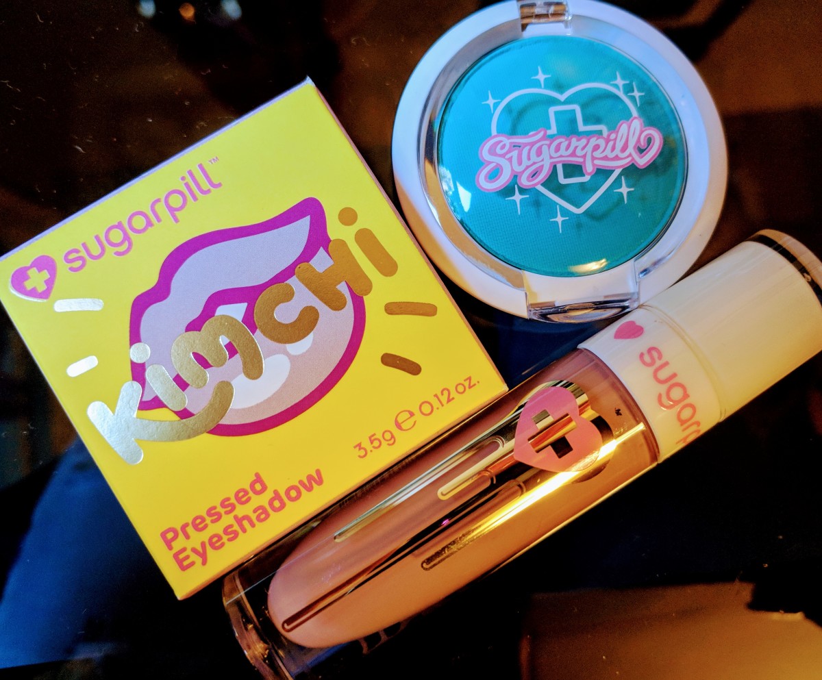 Here's what my Sugarpill Kim Chi pressed eyeshadow and liquid lip color look like.