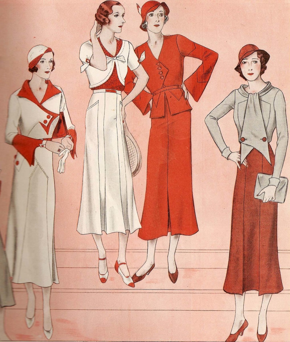 The four sportswear dress patterns featured here were described as 'what to wear when you play.'