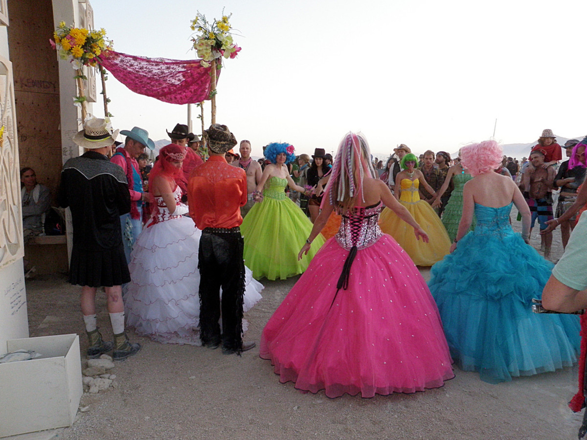 A unique wedding dress at the Burning Man festival.