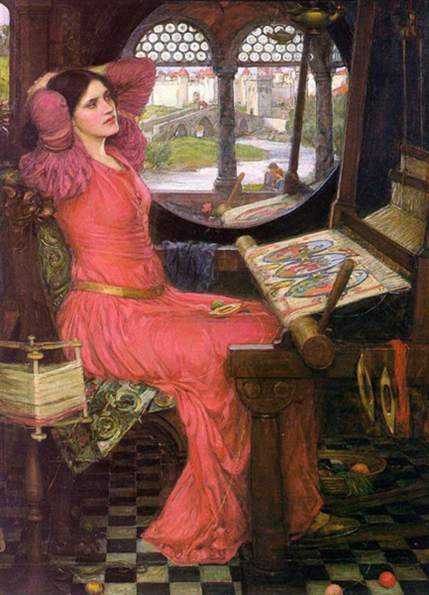 "Woman Weaving" by John William Waterhouse celebrates individual crafts and the beauty of the Middle Ages.