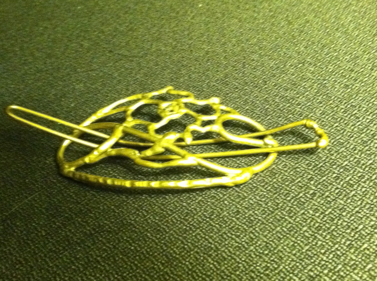 Semi-tarnished bronze hair clip