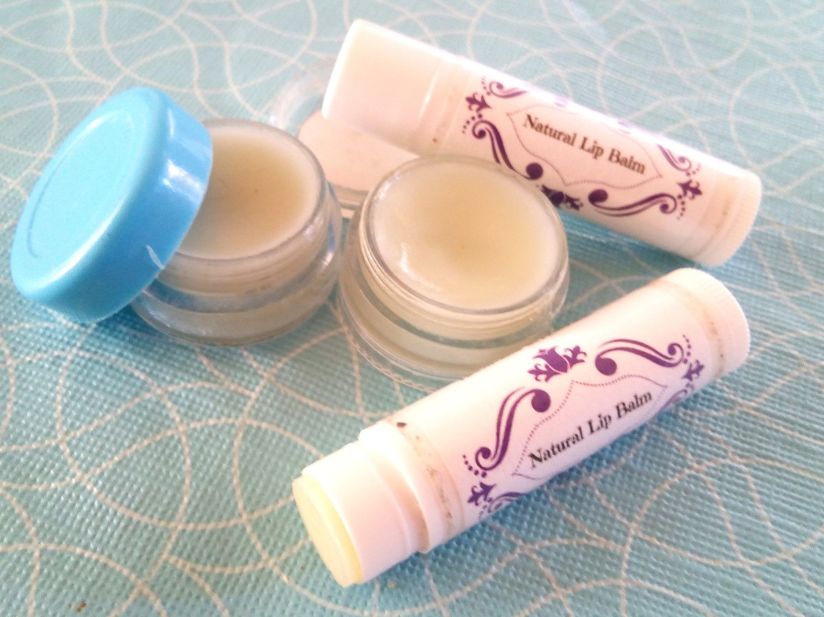 Homemade lip balms made with beeswax and olive oil. No coloring or preservatives were added.