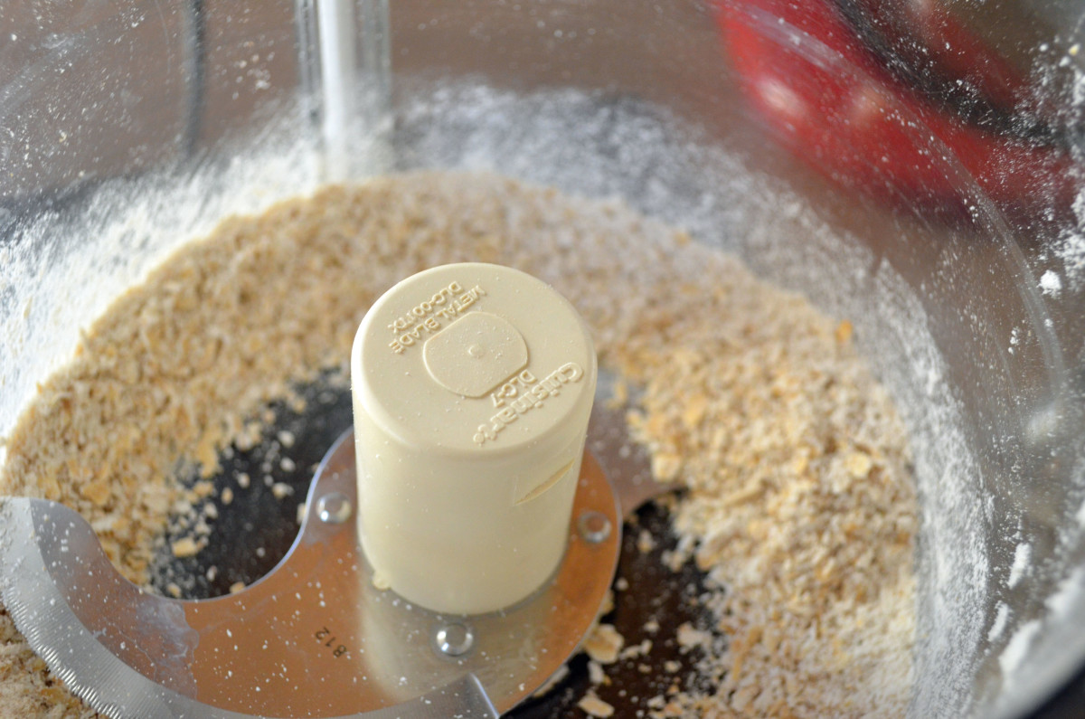Turn rolled oats into a powder form by spinning in food processor.