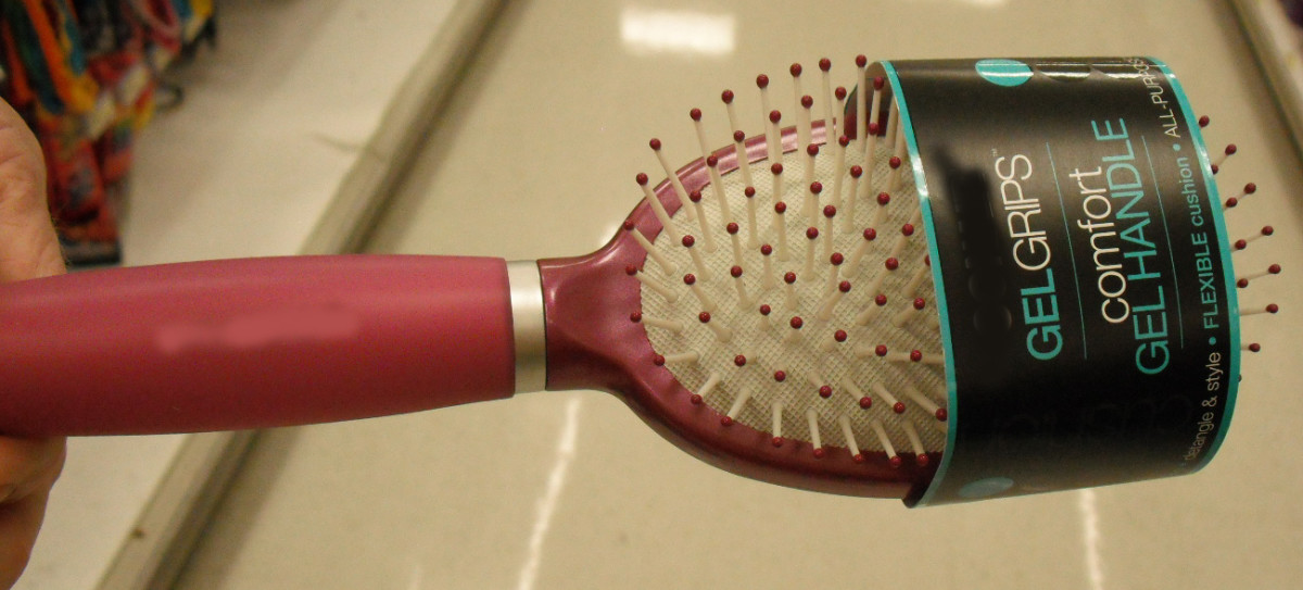 A cushion hairbrush is perfect for shoulder-length hair.