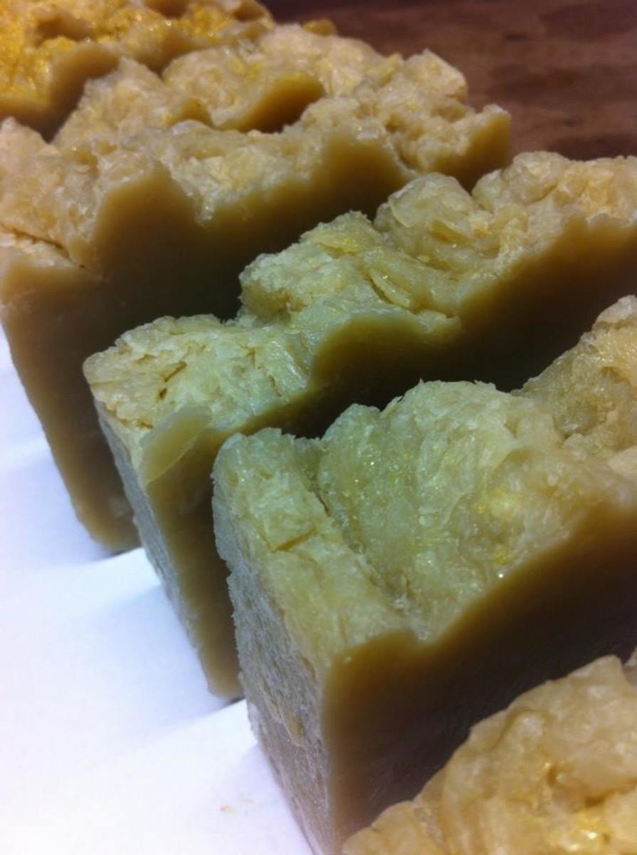 Here's a look at the finished rosehip butter rosacea soap bar.