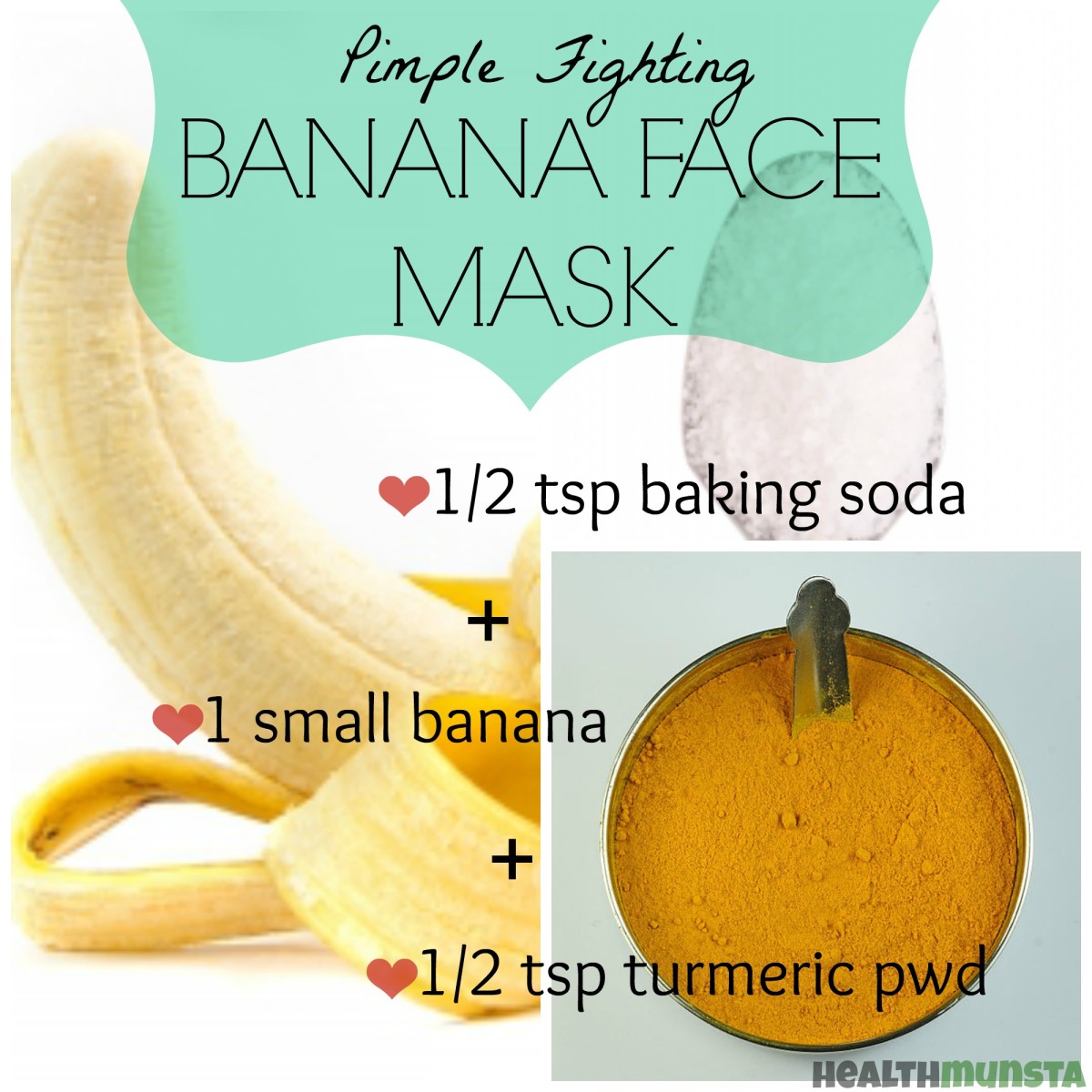 This easy banana face mask uses turmeric and baking soda to help you get glowing skin and reduce pimples and blemishes. Stay acne-free with regular application.