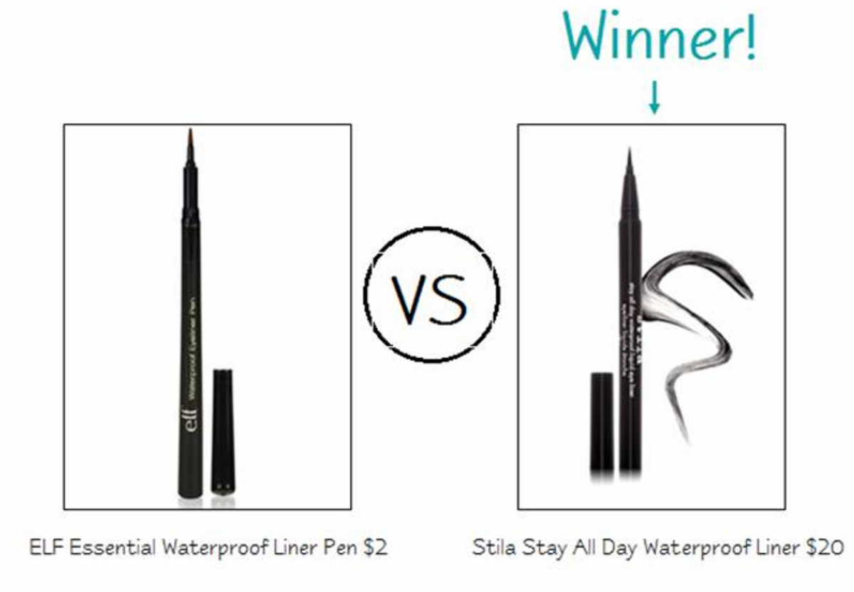 ELF Essential Waterproof Eyeliner Pen vs. Stila Stay All Day Waterproof Liquid Liner Pen