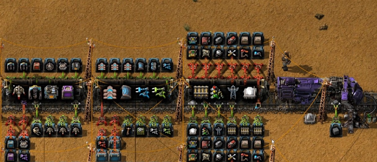 Using Long Handed Inserters to add more types of items to the train