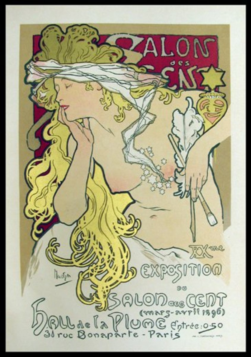 Mucha Poster in the Art Nouveau Style