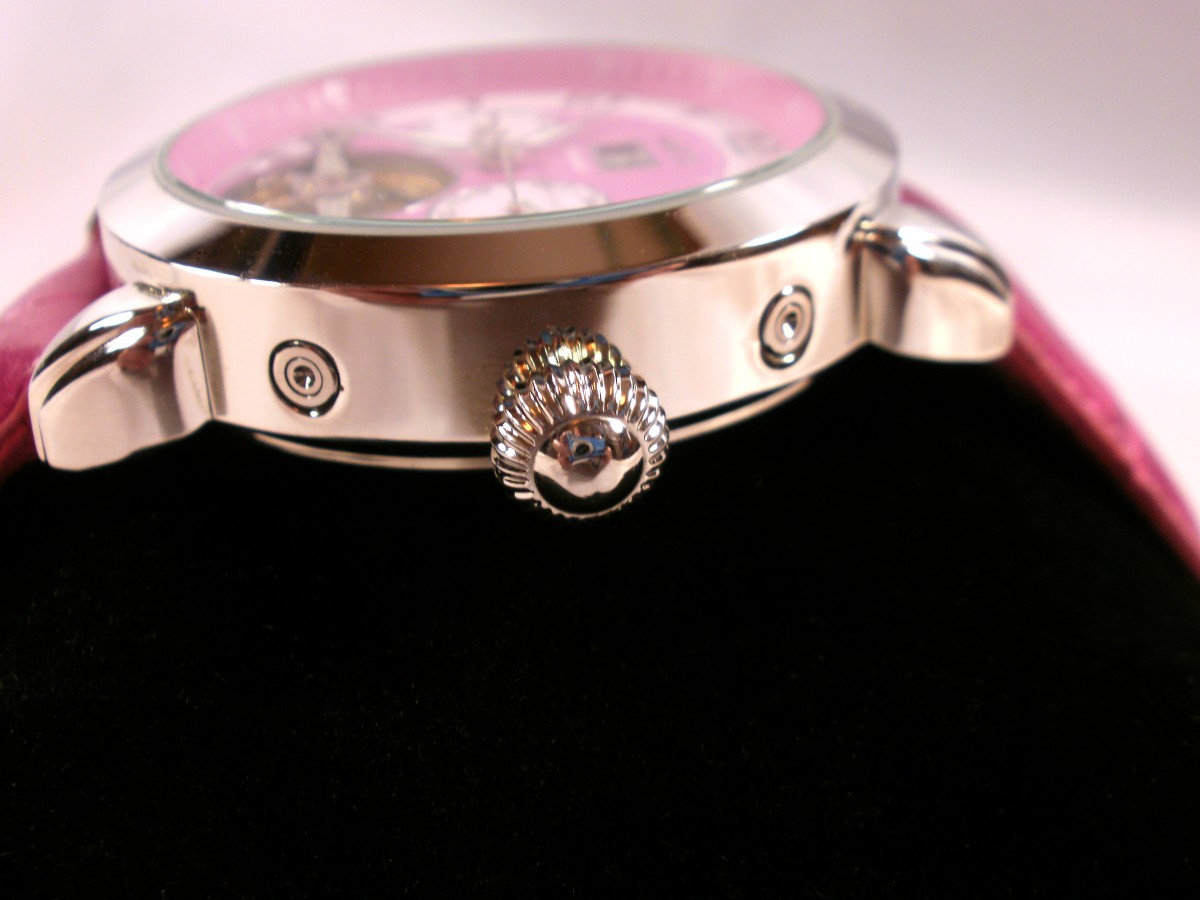 review of the aatos ladies automatic pink leather band wristwatch g dolialspink
