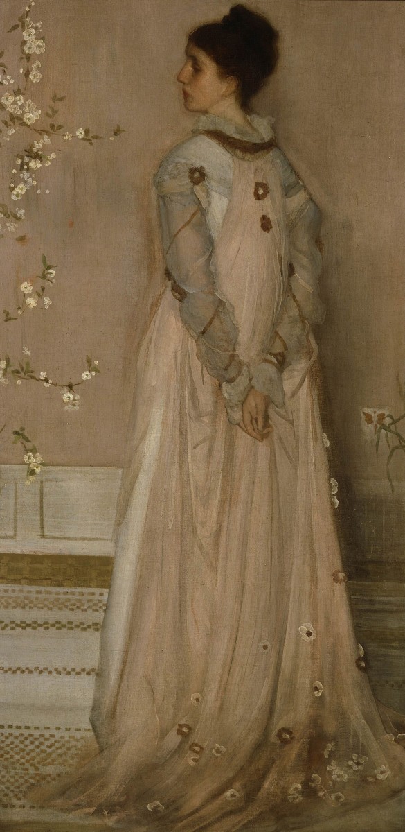 Tea gown - Whistler's Symphony  in Flesh Color and Pink