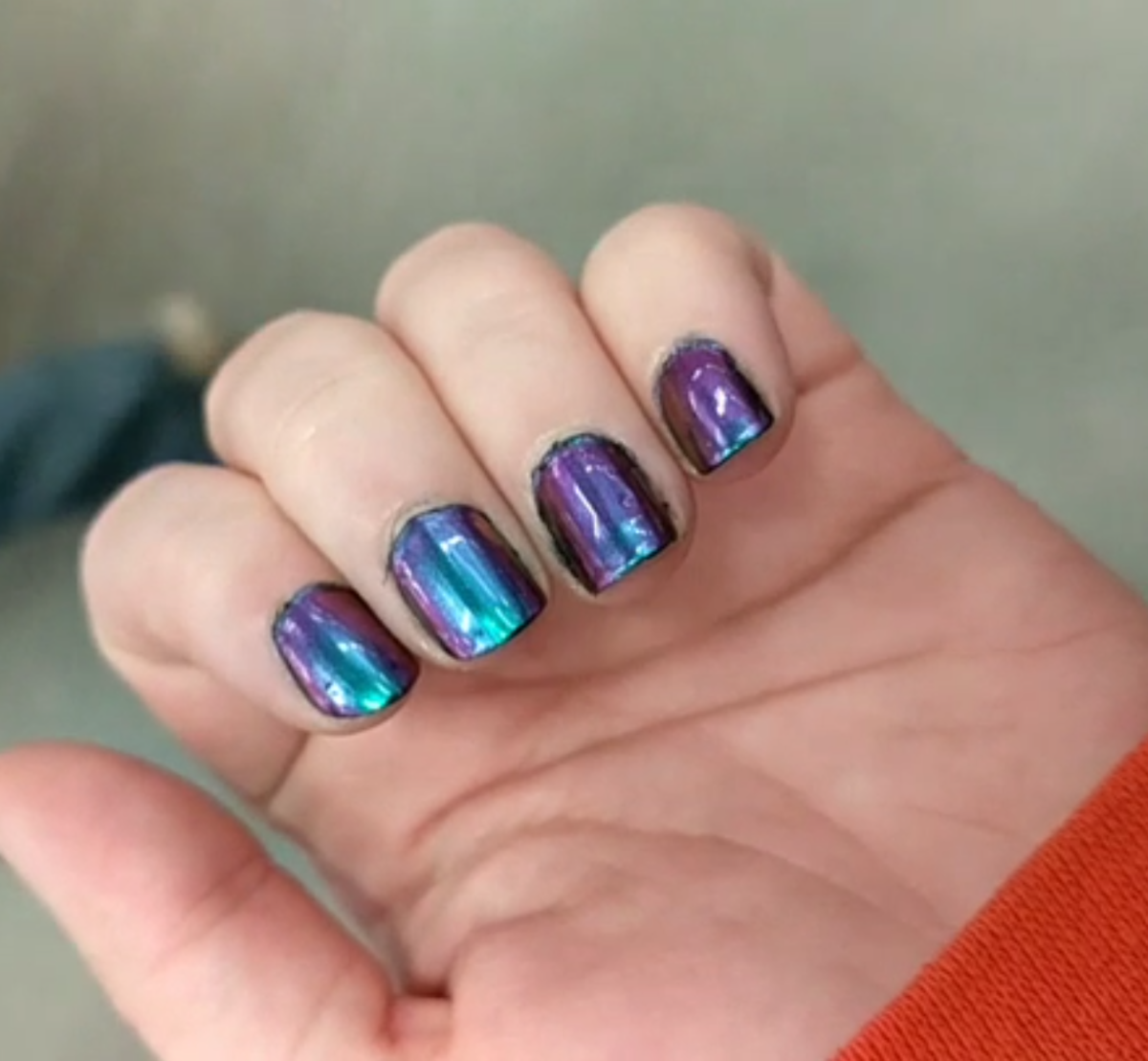 Finished multichrome nails!