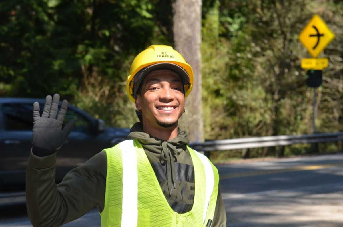 Ricky the flagger. Is that a winning smile or what?