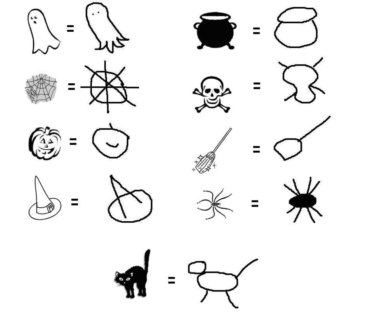 Quick representations of the clip-art symbols.