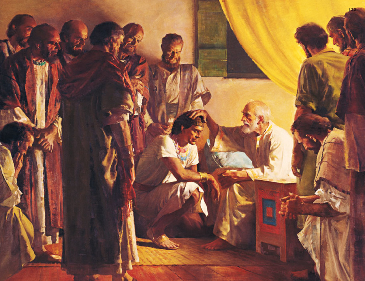 Jacob blesses his twelve sons.