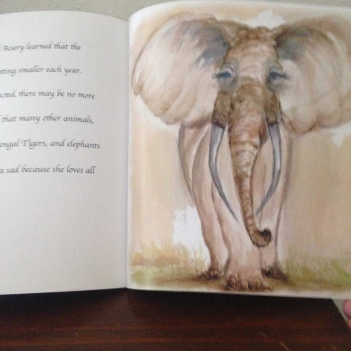 Pastel illustration by Joi McCarthy of Endangered African Elephant