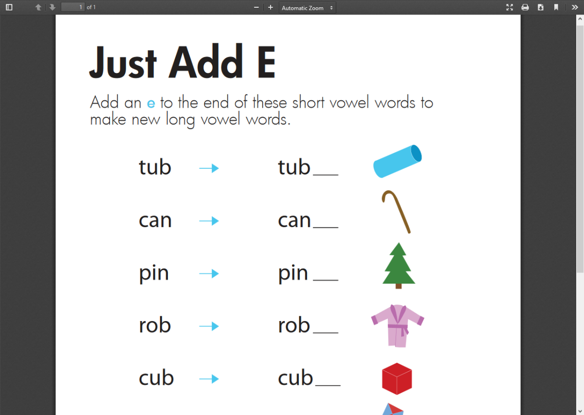 Silent E Worksheets Kindergarten