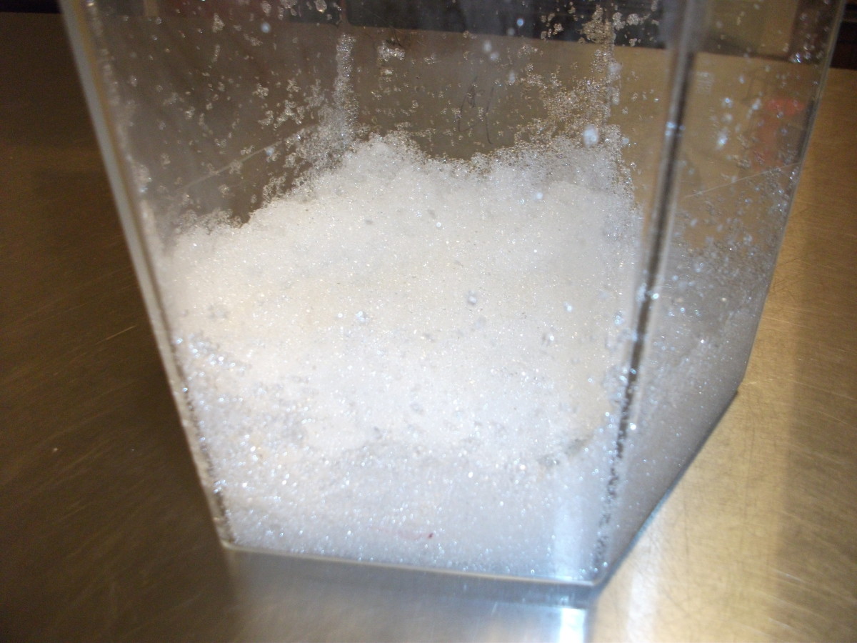 Snow powder when water is added