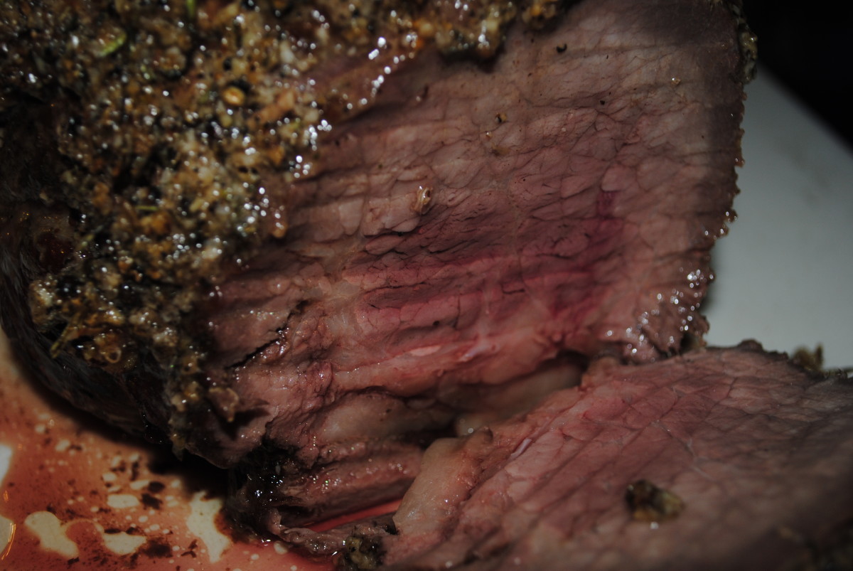 Perfectly cooked! The perfect medium rare, sirloin tip roast.