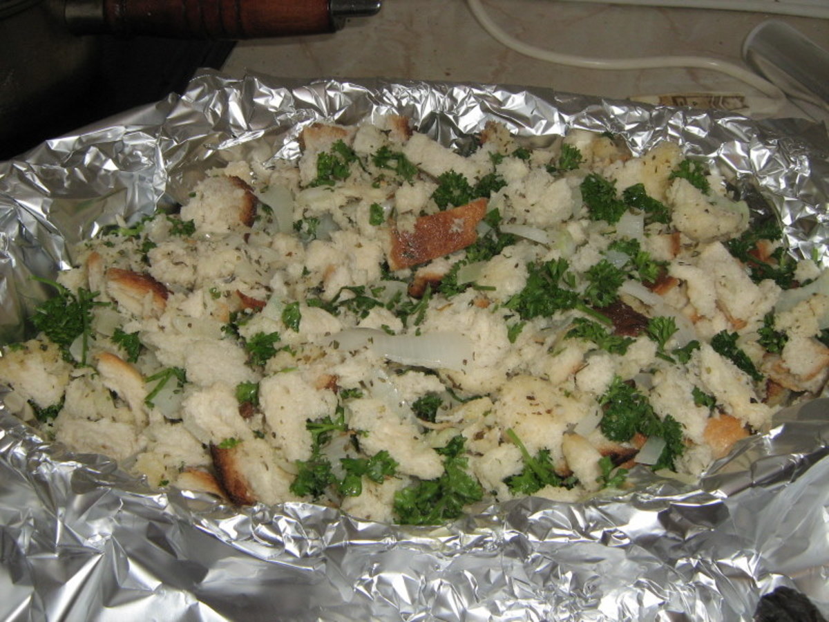 Stuffing on chicken breasts