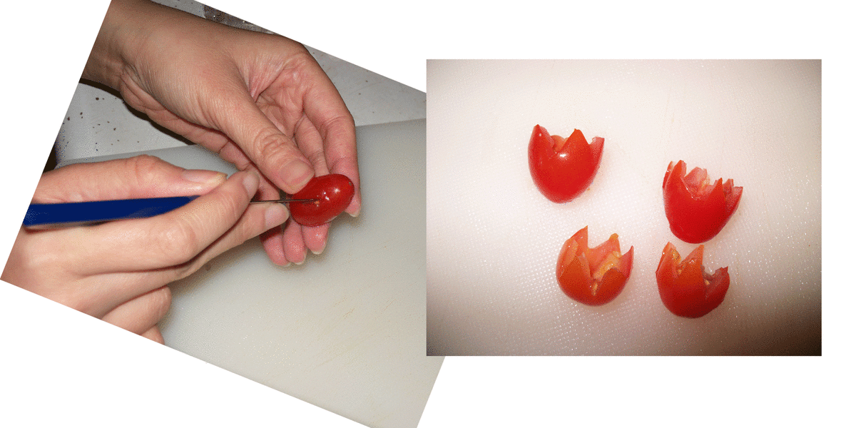 You can carve tomatoes into flower buds.