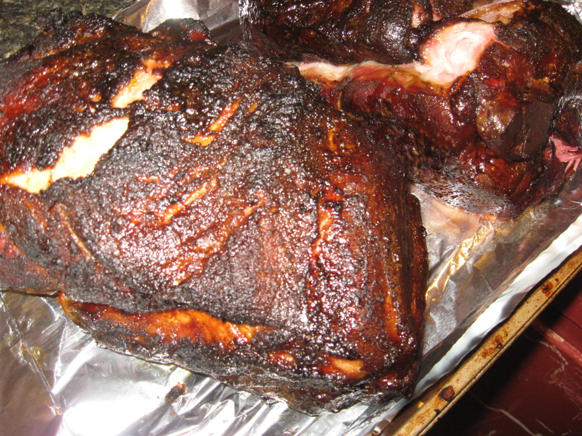 Smoked pork shoulder for my pulled pork recipe.