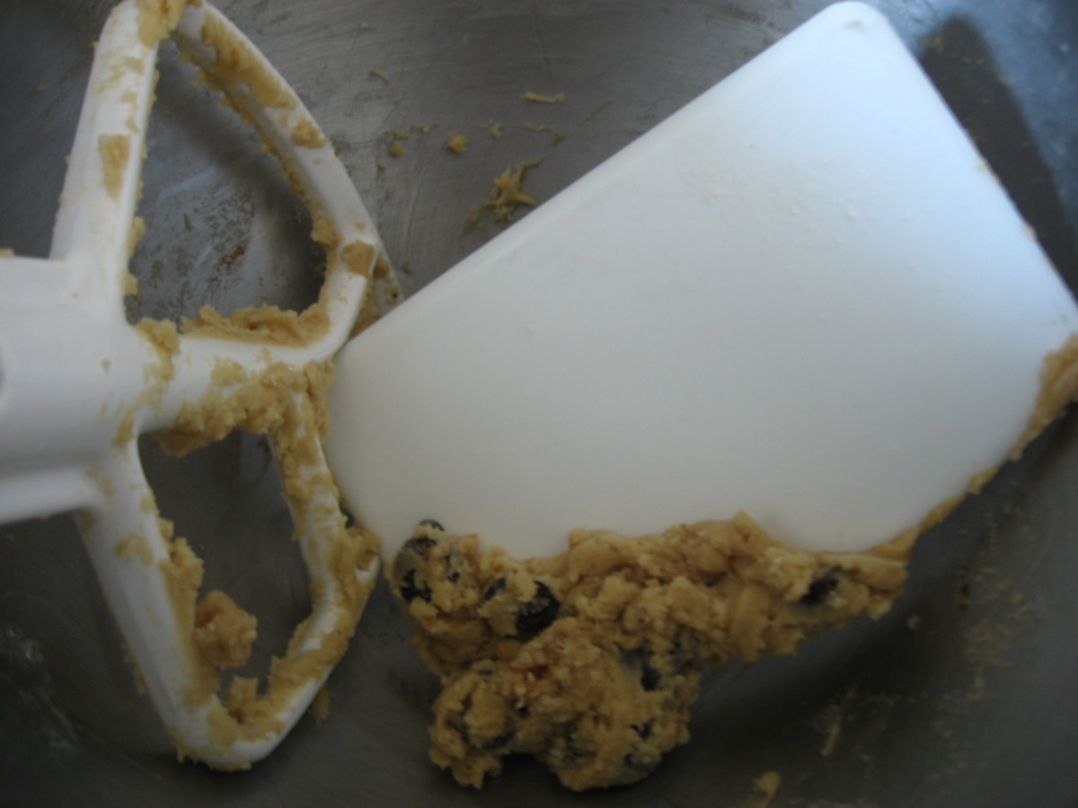 Use a pastry scraper to neatly scrape off the rest of the remaining cookie dough.
