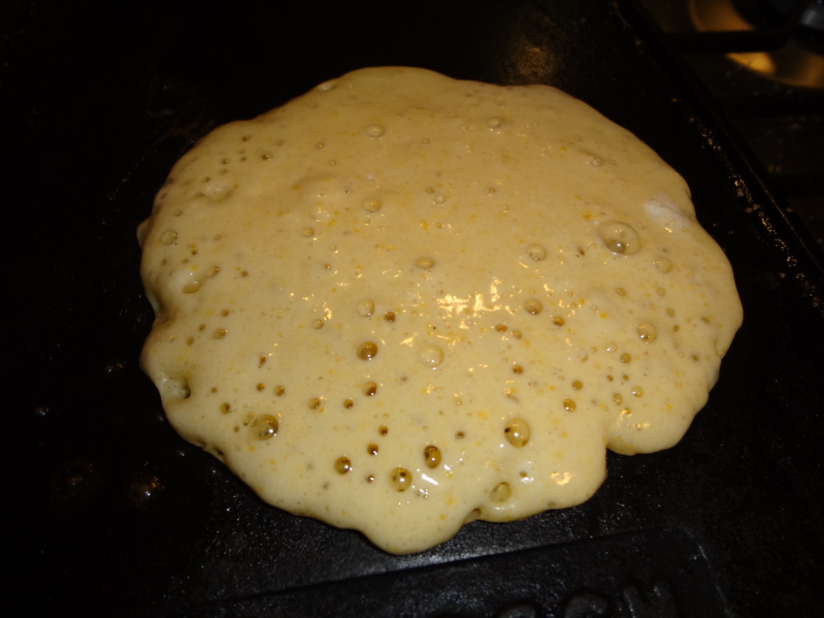 When the pancake looks like this, it's ready to flip.