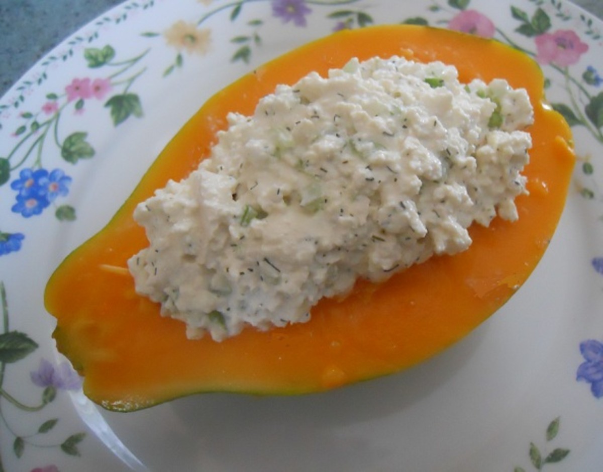 Tofu Salad in Papaya