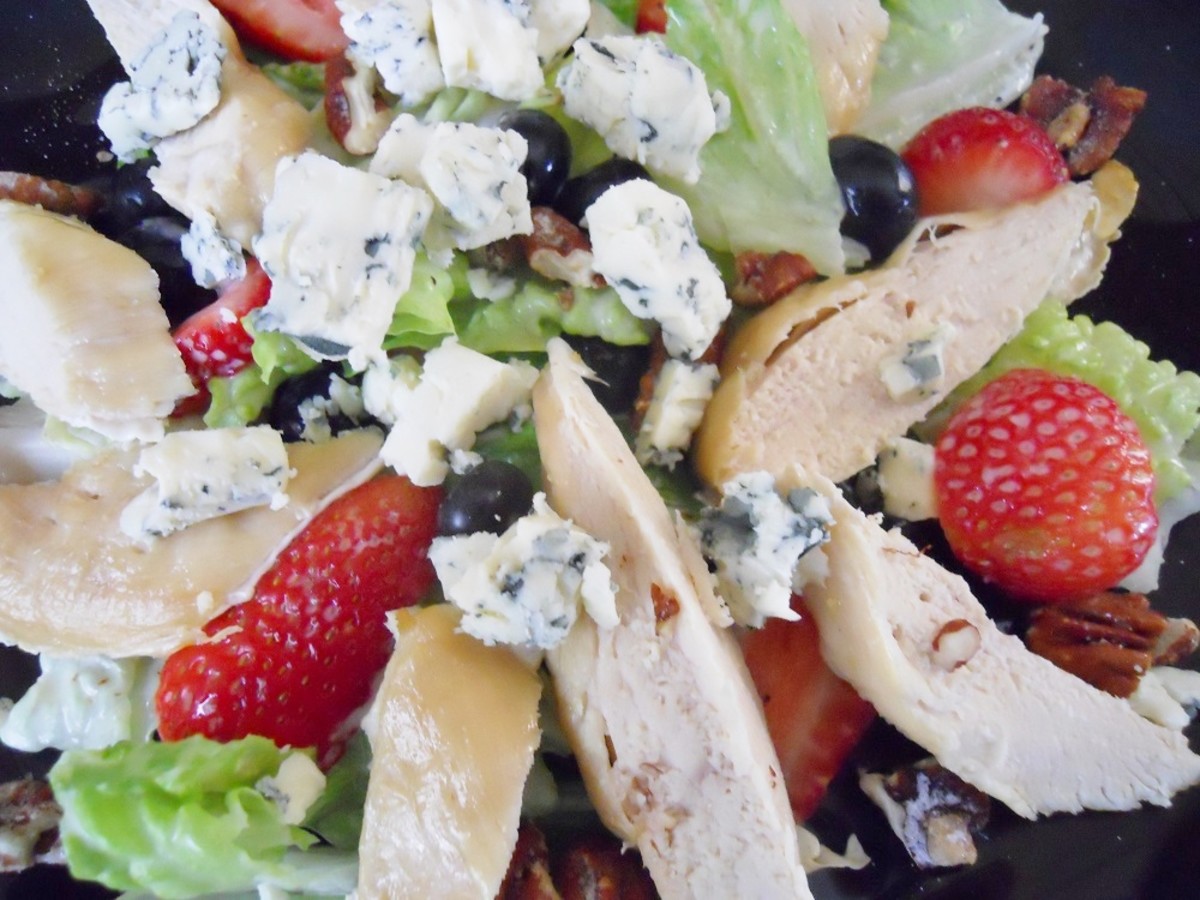 Strawberry Blueberry Chicken Salad - Bright Colorful Summer Salad